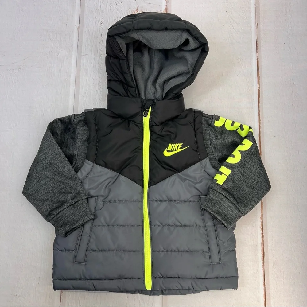 Nike Little Boys' 2Fer Full Zip Puffer Jacket SIZE 2T‎